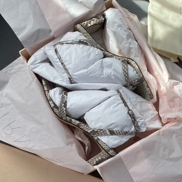 NWT Alexandre Birman ‘Nelly’ Python Heels, Size 36 EU (6 US) Natural Color - Picture 12 of 14